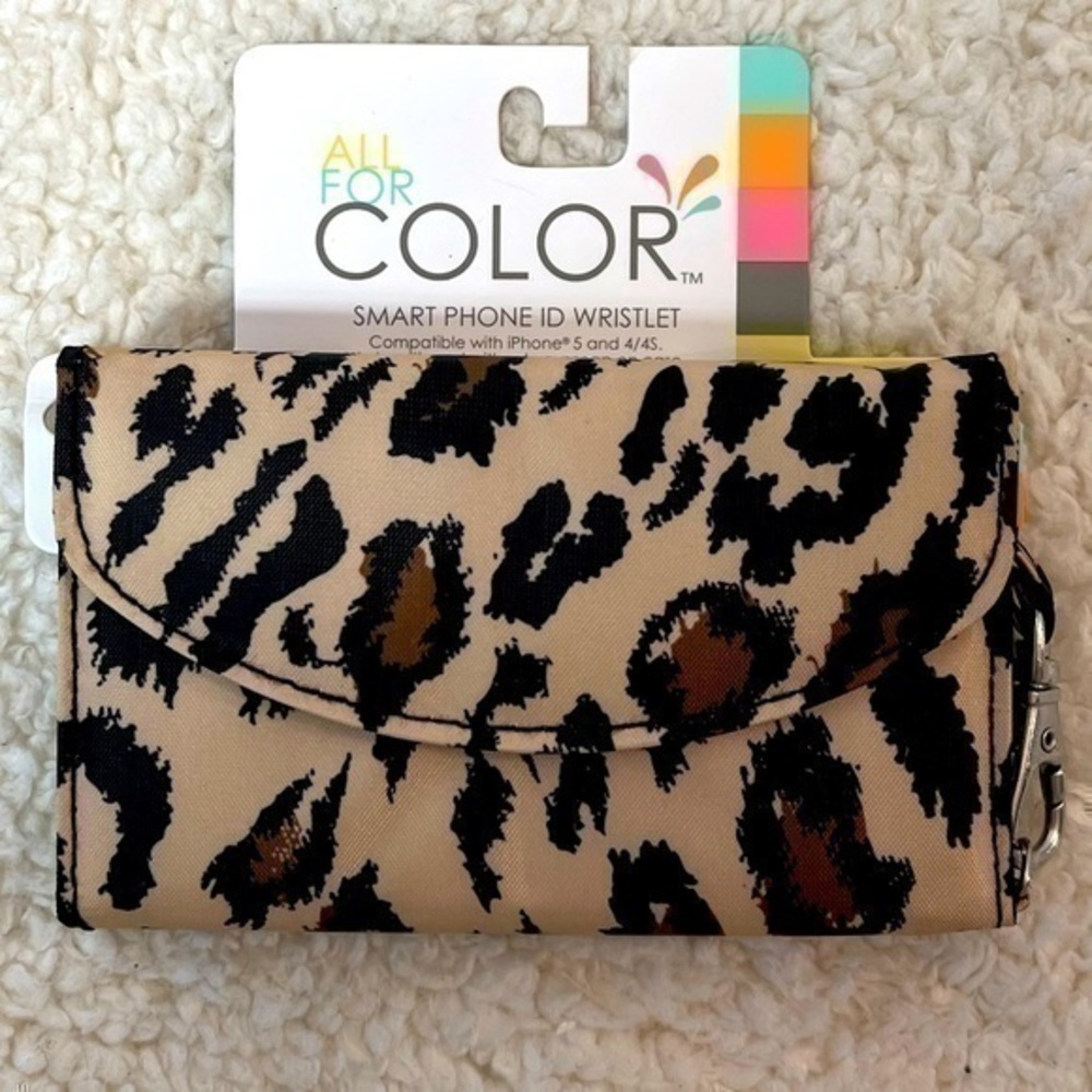 CLOSEOUT - All for Color Leopard Print ID Wristlet: